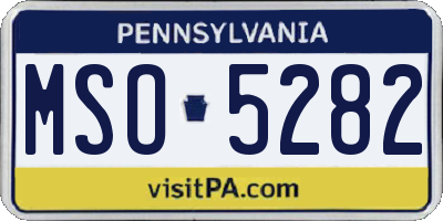 PA license plate MSO5282