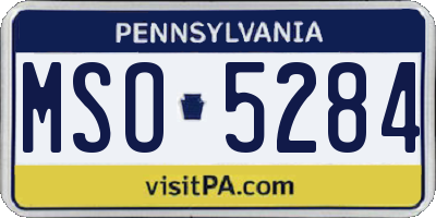 PA license plate MSO5284