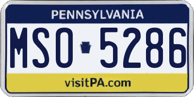 PA license plate MSO5286