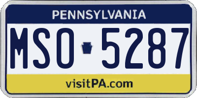 PA license plate MSO5287