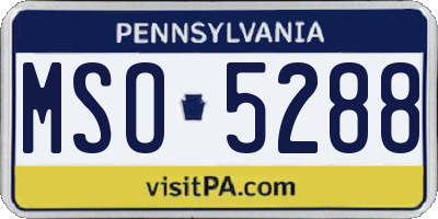 PA license plate MSO5288