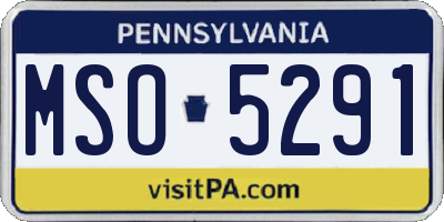 PA license plate MSO5291
