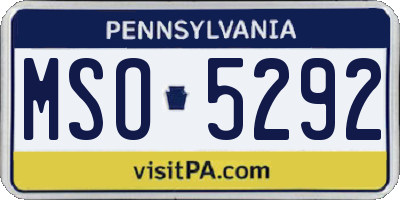 PA license plate MSO5292