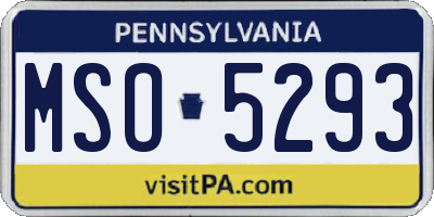 PA license plate MSO5293