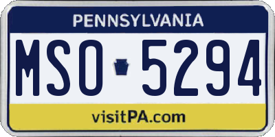 PA license plate MSO5294