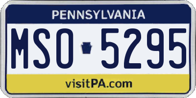 PA license plate MSO5295