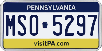 PA license plate MSO5297