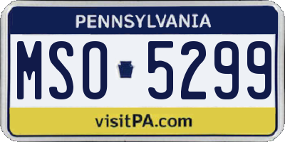 PA license plate MSO5299