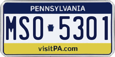 PA license plate MSO5301