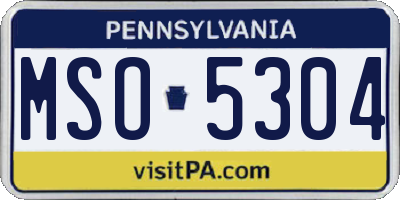 PA license plate MSO5304