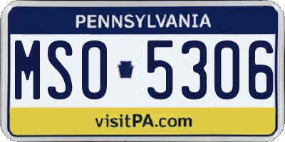 PA license plate MSO5306