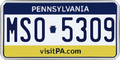PA license plate MSO5309