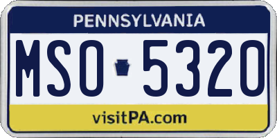 PA license plate MSO5320
