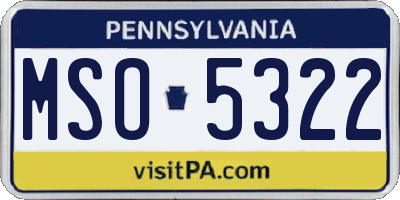 PA license plate MSO5322