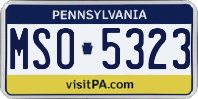 PA license plate MSO5323