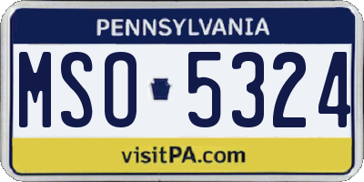 PA license plate MSO5324