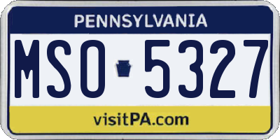 PA license plate MSO5327