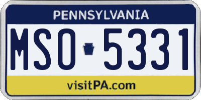 PA license plate MSO5331