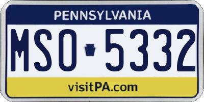 PA license plate MSO5332