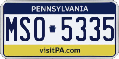 PA license plate MSO5335