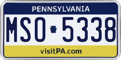 PA license plate MSO5338