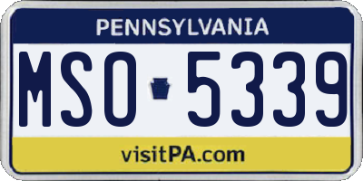 PA license plate MSO5339