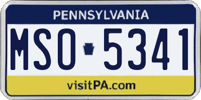 PA license plate MSO5341