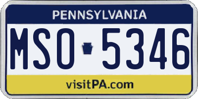 PA license plate MSO5346