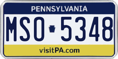 PA license plate MSO5348