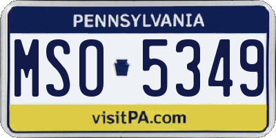 PA license plate MSO5349