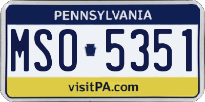 PA license plate MSO5351