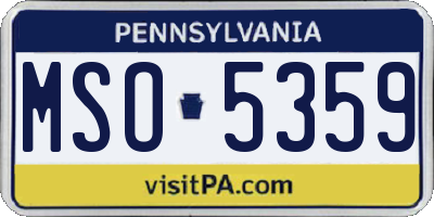 PA license plate MSO5359
