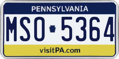 PA license plate MSO5364