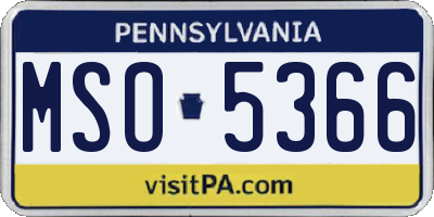 PA license plate MSO5366