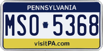 PA license plate MSO5368