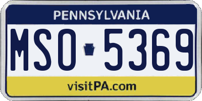 PA license plate MSO5369