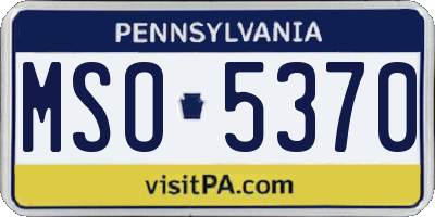PA license plate MSO5370
