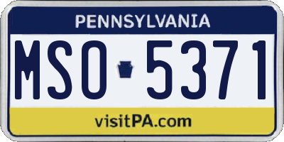 PA license plate MSO5371