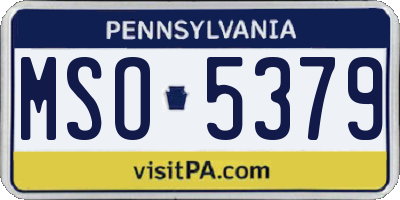 PA license plate MSO5379