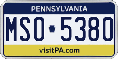 PA license plate MSO5380