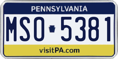 PA license plate MSO5381