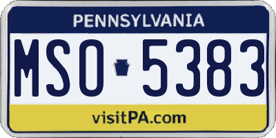 PA license plate MSO5383