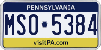 PA license plate MSO5384