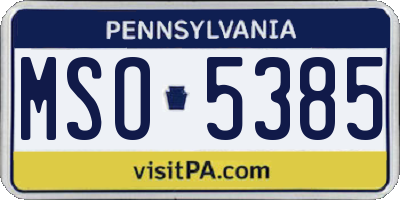 PA license plate MSO5385