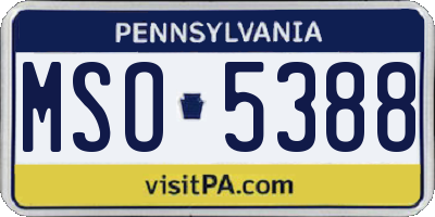 PA license plate MSO5388