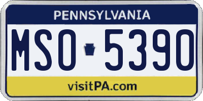 PA license plate MSO5390