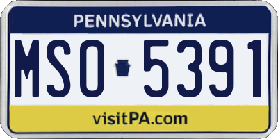 PA license plate MSO5391