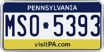 PA license plate MSO5393