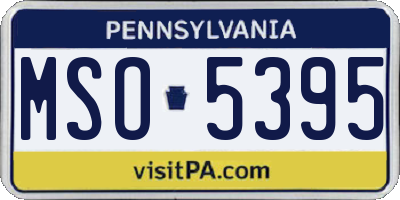 PA license plate MSO5395
