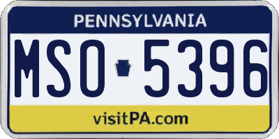PA license plate MSO5396